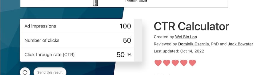 CTR calculator example